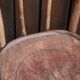 Curved wooden armchair
