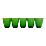 5 green vereco glasses
