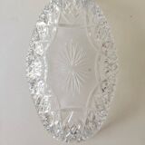 Vintage 60s molded crystal oval dish