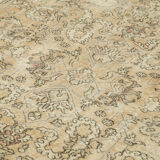 Hand-knotted vintage turkish beige carpet 208 cm x 283 cm