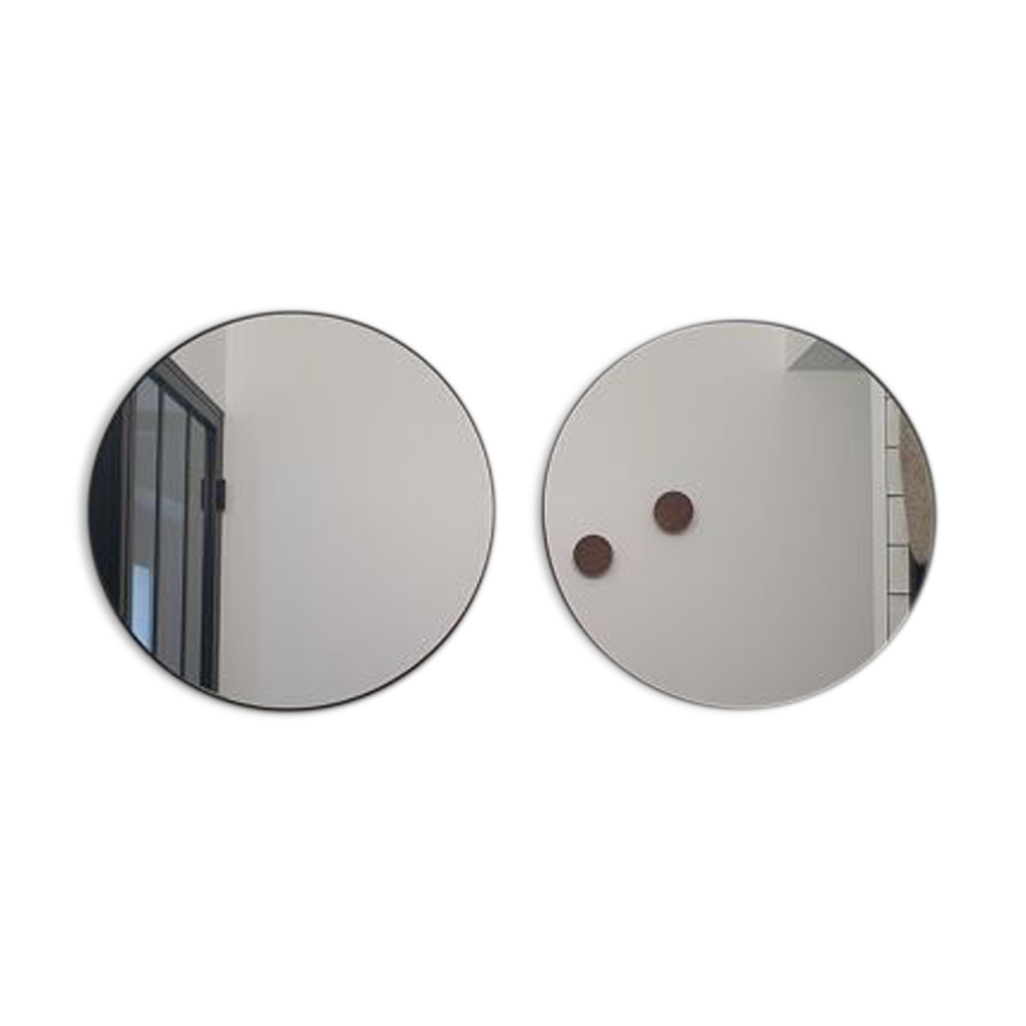 Pair of round mirrors