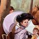 "In the park" Belgian oil painting signed.