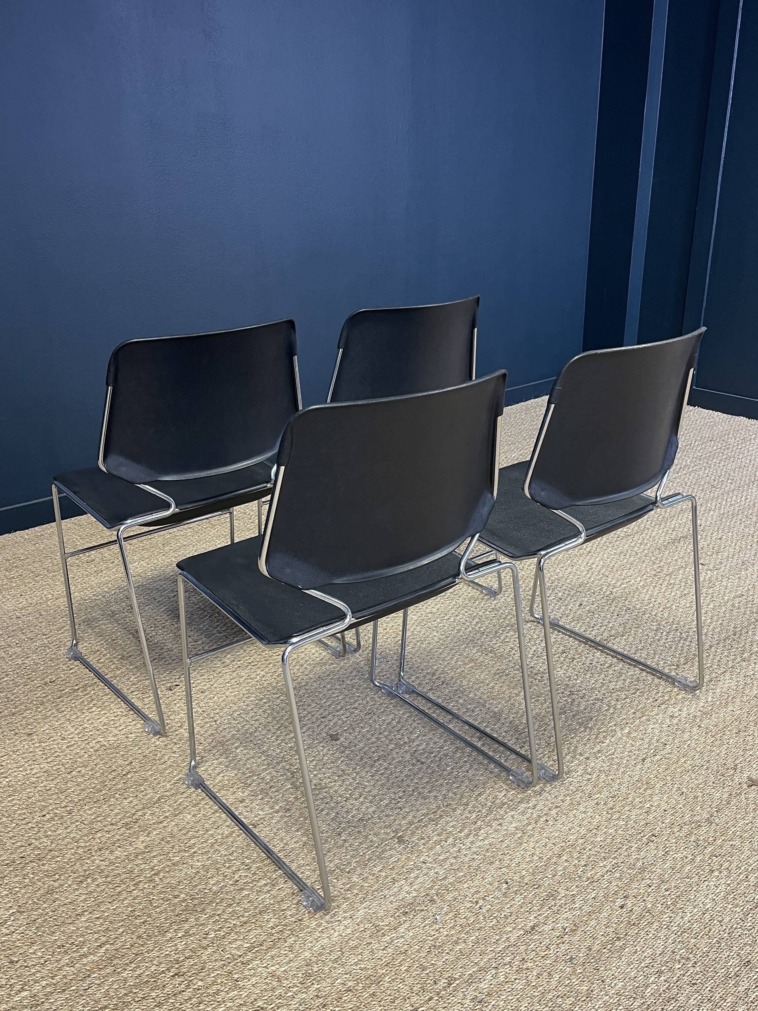 Set of 4 matrix chairs by tolleson for krueger 70s usa