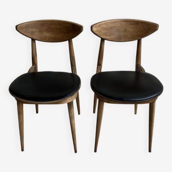 Pair of Baumann midcentury "unicorn" chairs - 1960s - design Pierre Guarriche