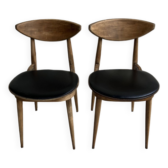 Pair of Baumann midcentury "unicorn" chairs - 1960s - design Pierre Guarriche