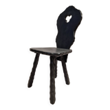 Black wooden brutalist chair