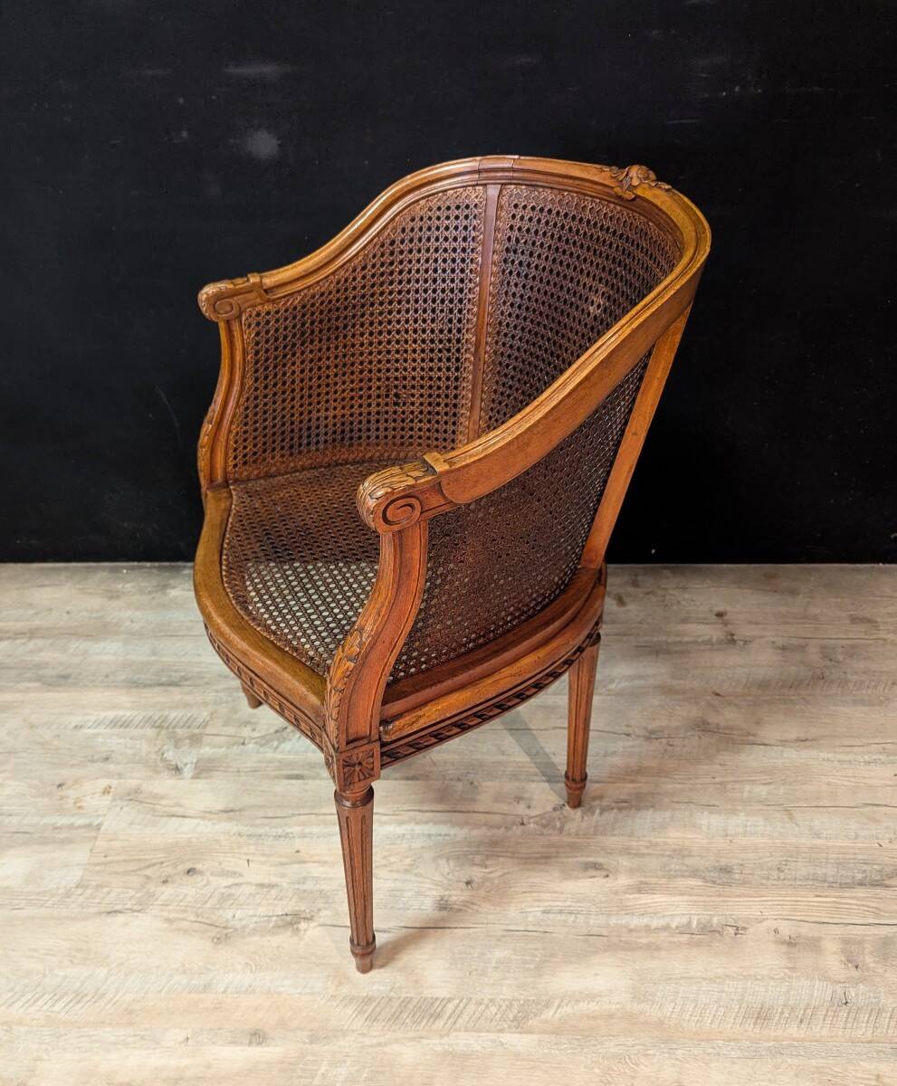 Louis XVI style office chair, fully caned