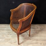 Louis XVI style office chair, fully caned