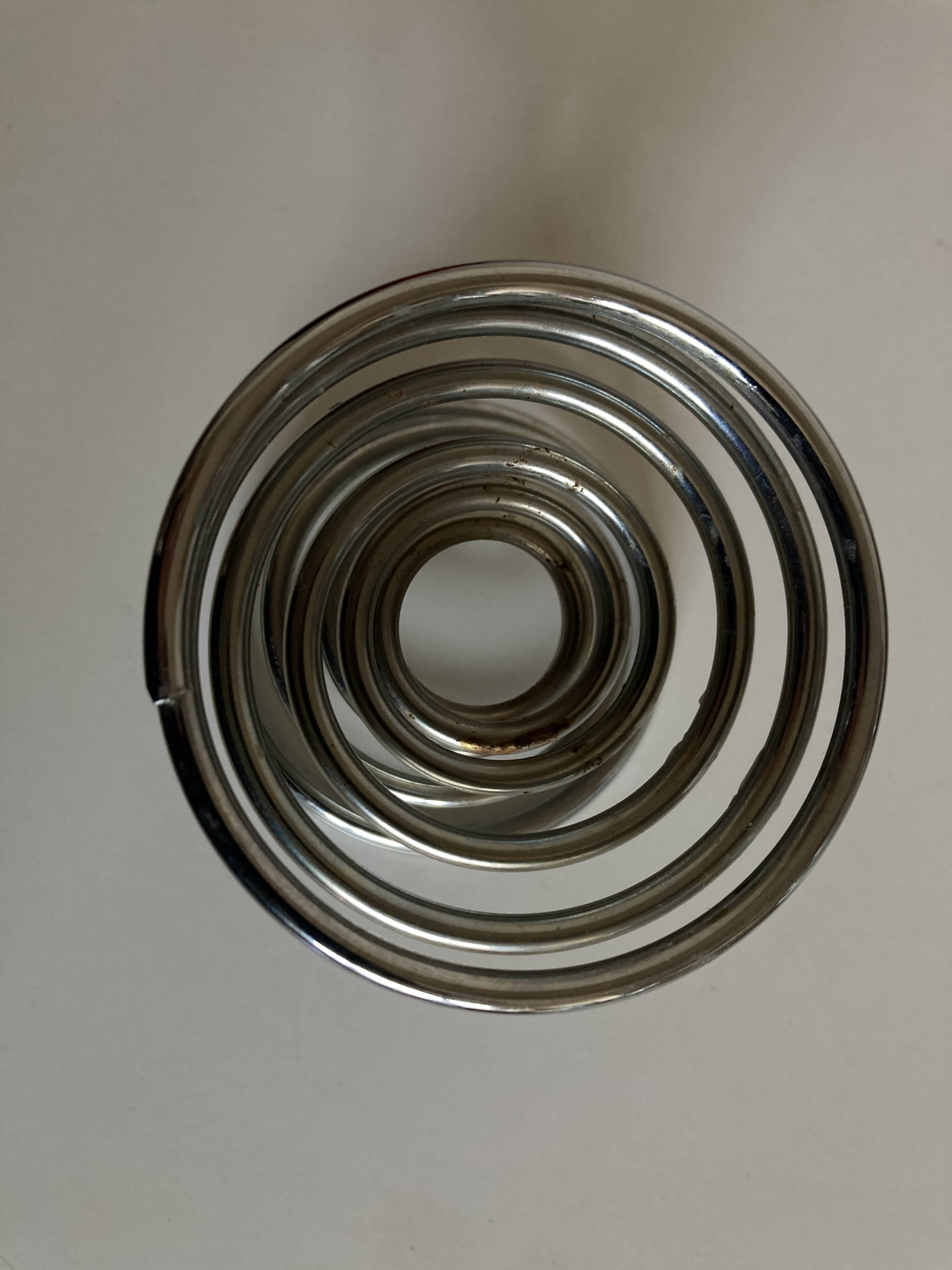 chrome diabolo spring candle holder 1970