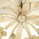 Vintage chandelier bouquet of blue flowers 5 candles in painted sheet metal.