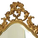 Miroir doré Deknudt de style rococo, miroir à crête, acanthe, 81 cm