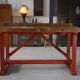 1950's industrial beech workshop workbench