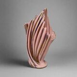 1960s Astonishing Pink and Gold Vase by SICAS Limited Edition. Made In Italy