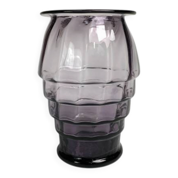 Vase Art Déco avec bandes verticales torsadées, style Doyen, années 1930