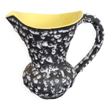 Large earthenware pitcher Vallauris Lunetta France ceramic design 60s