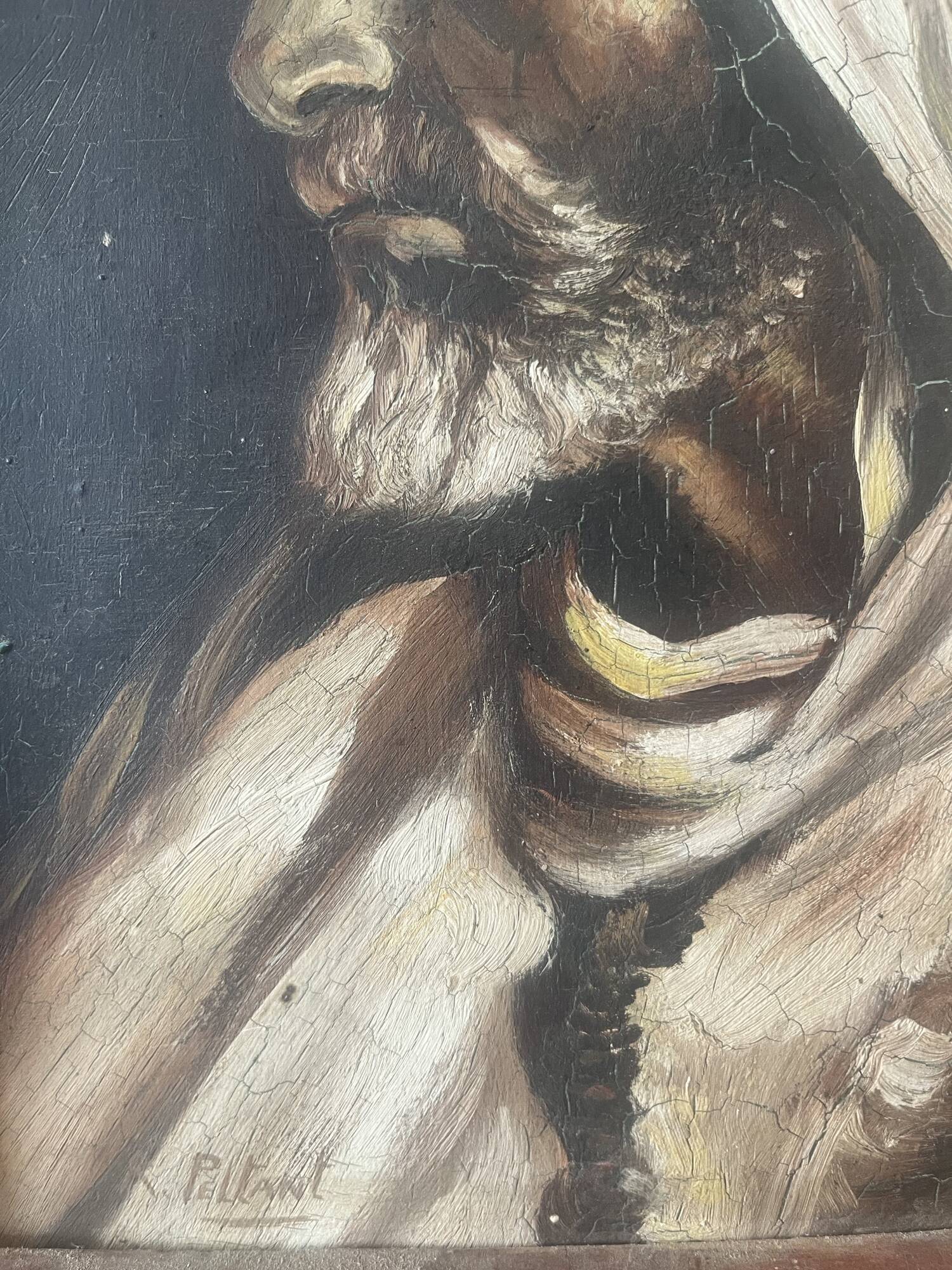 Orientalist painting of an Arab man.