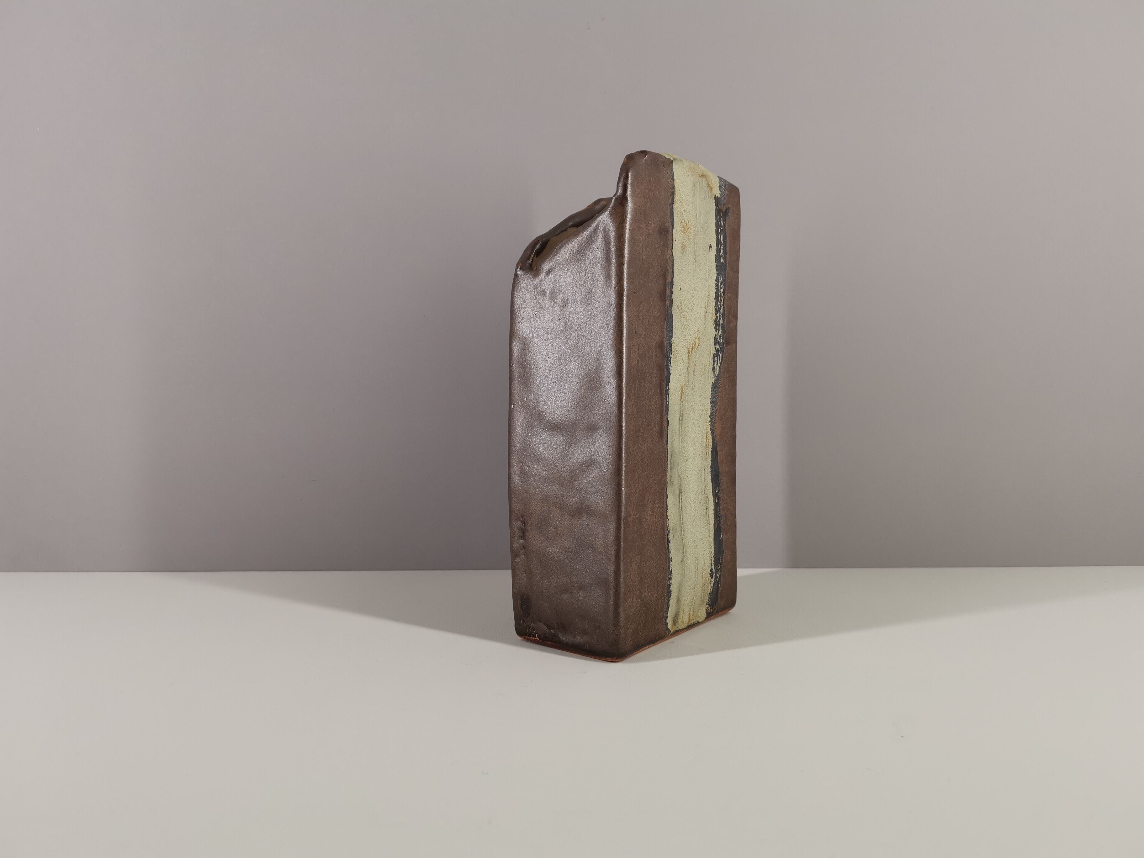 Brutalist vase signed 90s / collection / French ceramics / signature / France / vintage