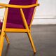 Boomerang armchair in mauve fabric