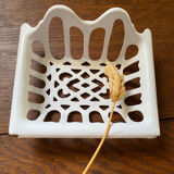 White cast iron soap holder