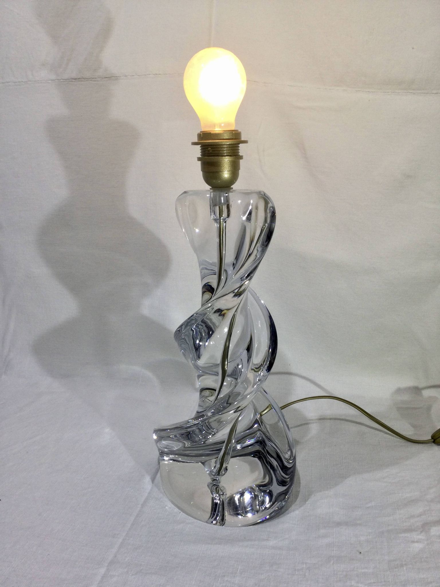 Pied de lampe en cristal de Sèvres