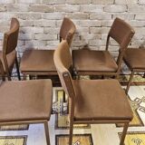 Lot de 6 chaises vintage en métal noir 1970