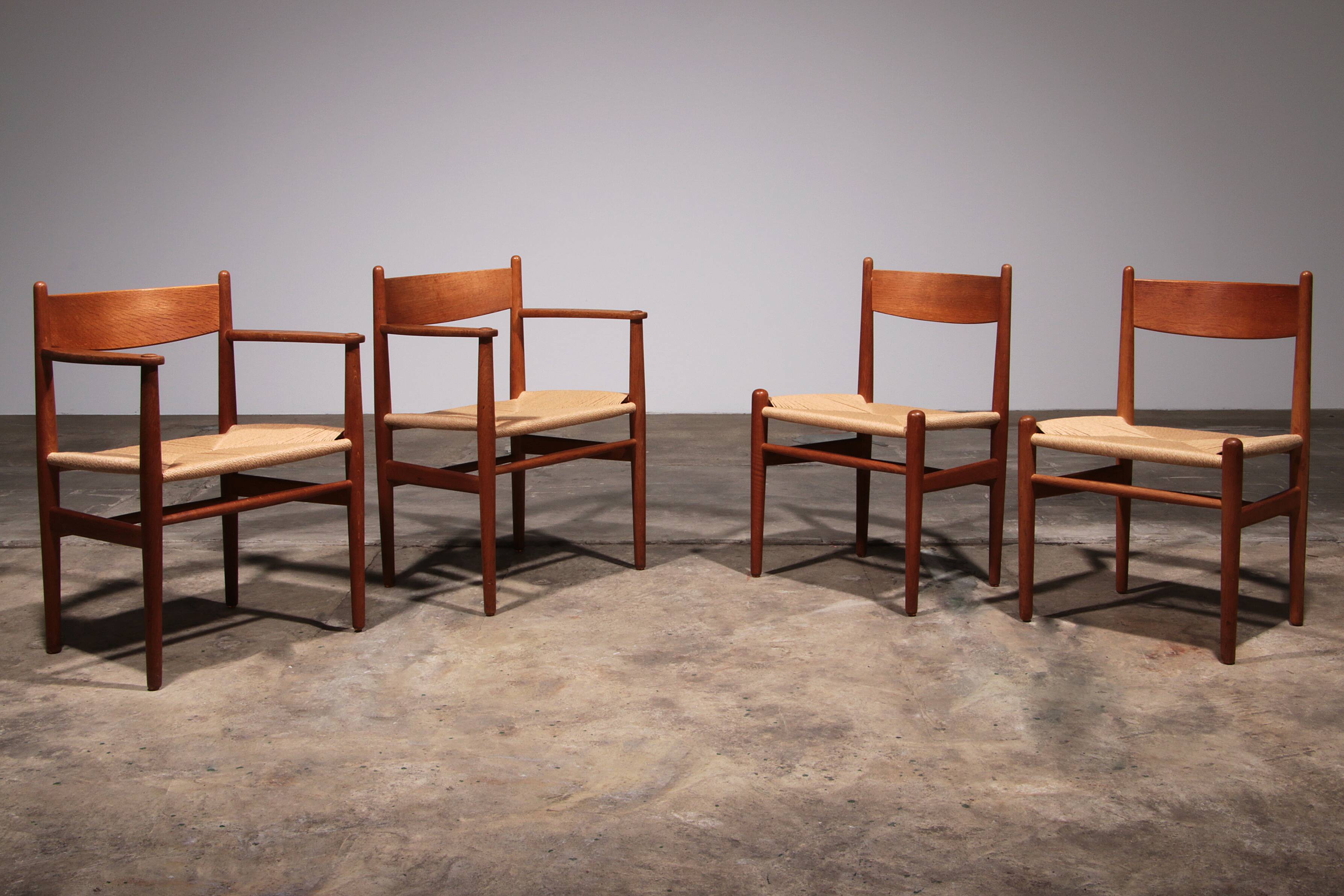 Dining Chairs by Hans Wegner for Carl Hansen & Søn,Denmark 2 CH37 and 2 CH36