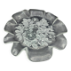 Large Vintage Glass Serving Platter (43 cm) — Frosted Floral Pattern and R