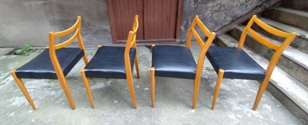 Ensemble de 4 chaises scandinave année 60