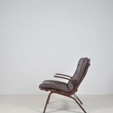 Danish leather lounge chair 'Miljø' by Farstrup Møbler, 1970s
