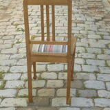 Chair in wood and striped canvas