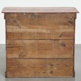 Antique Cabinet in Red/Brown with 2 Doors and a Drawer with Working Lock