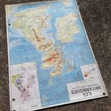 Old vintage British Isles /Benelux mdi map