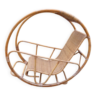 Circular Rocking Chair, MCM, 1960s, Italy