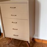 Mocha compass foot chest of drawers