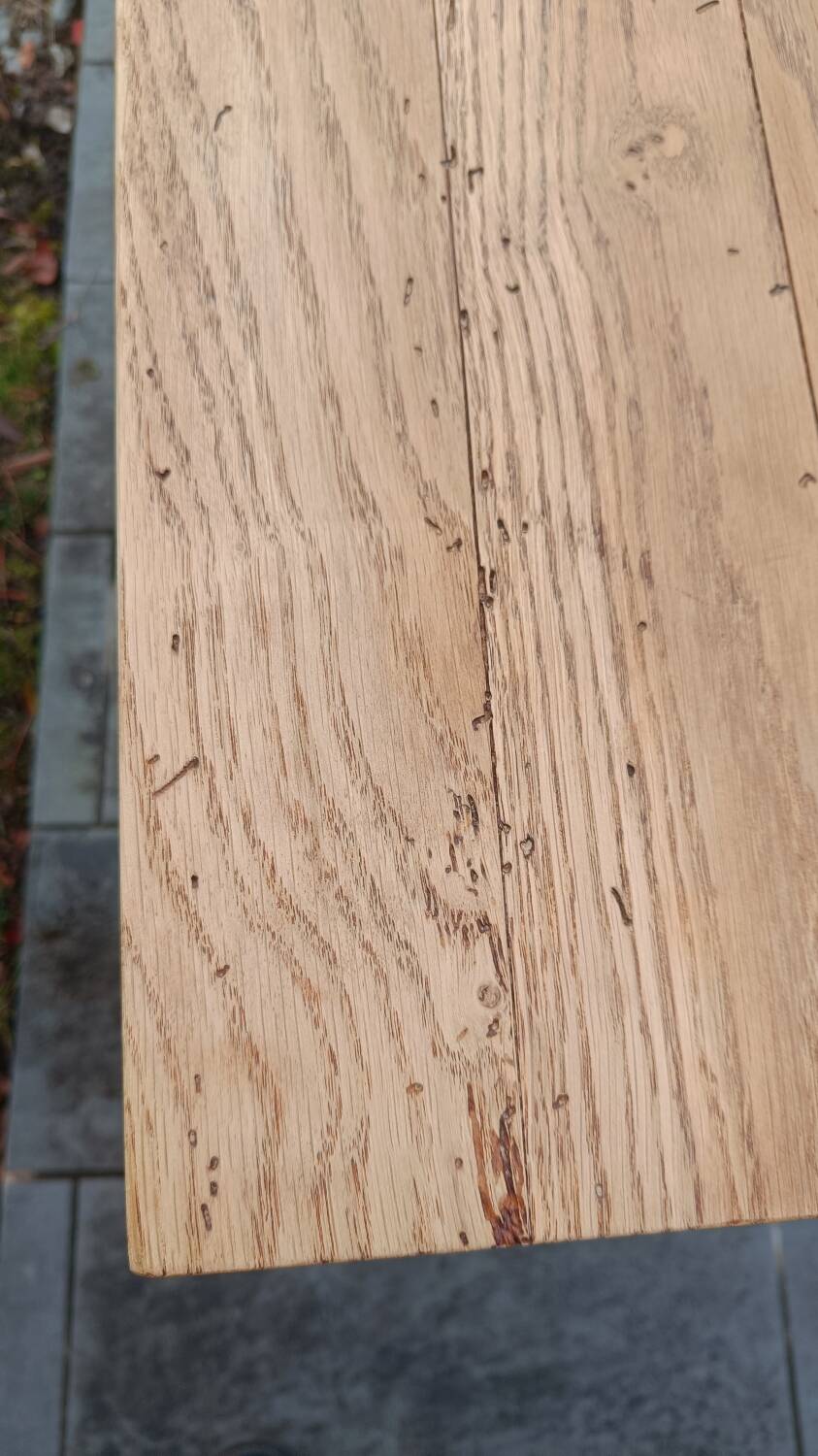 Old table made of raw wood