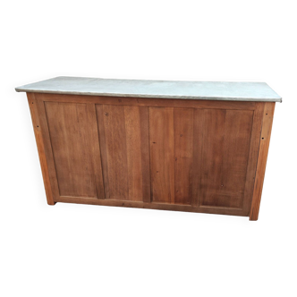 Comptoir en chêne plateau zinc bar bistro estaminet