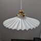 Old hanging lamp in white pleated/draped opaline Art Deco 1930 Ø 24.5 cm