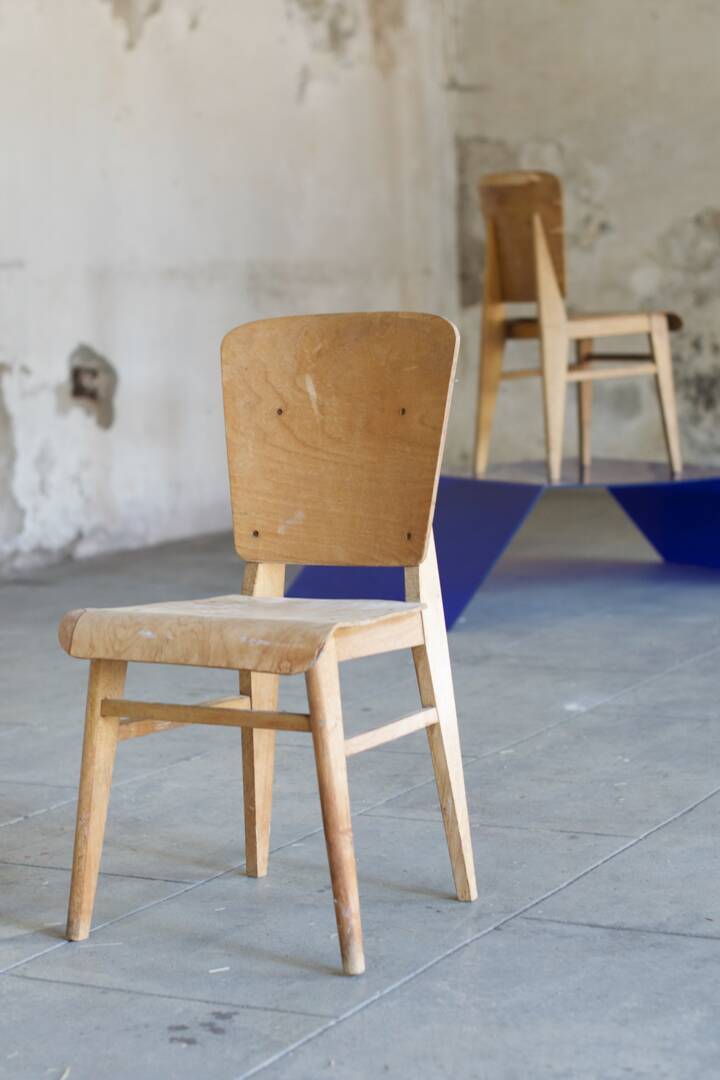 two  style wooden chairs