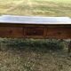 Antique Louis XV paneled table with 3 front drawers in solid cherry wood