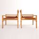 1960s armchair tan saddle leather pine wood swedish