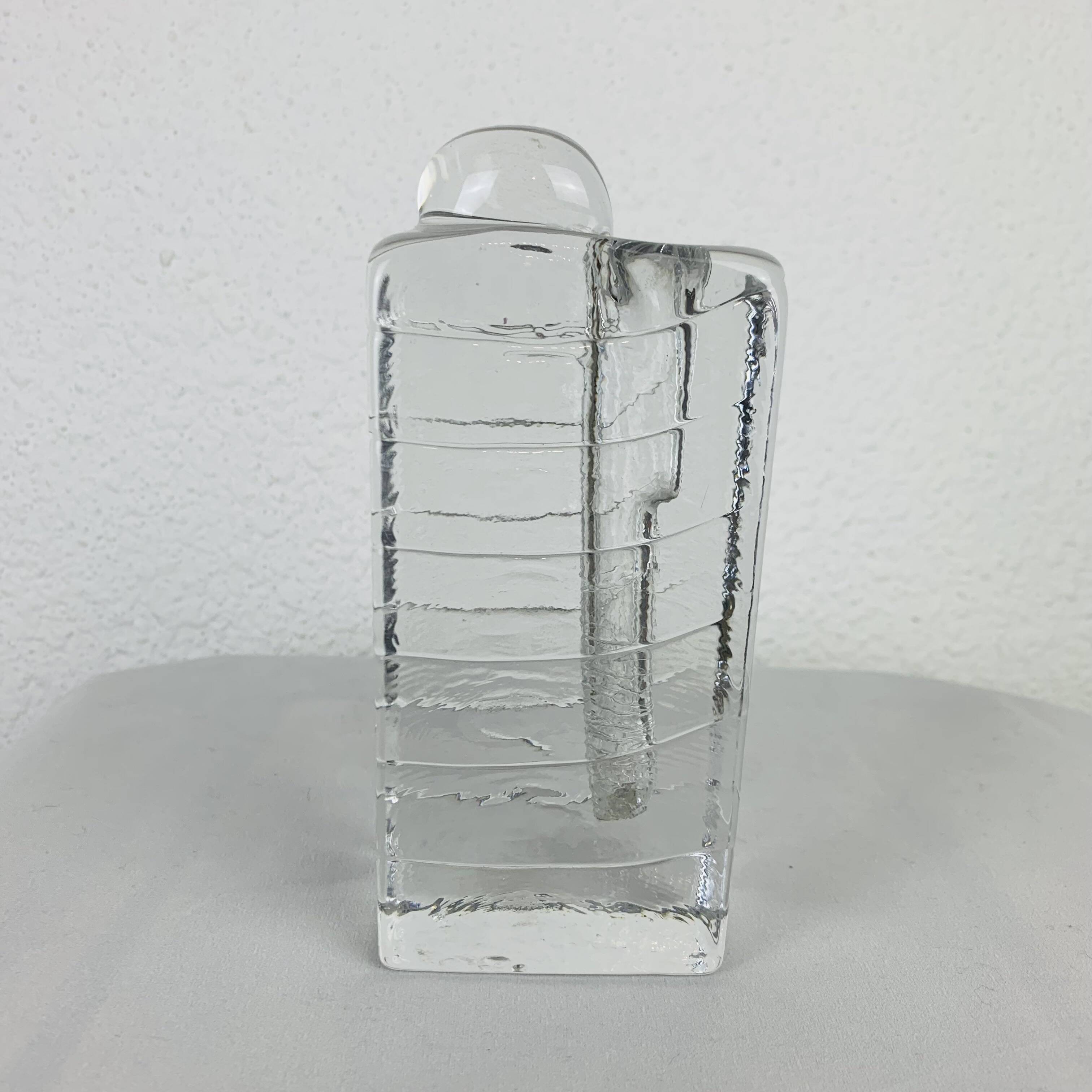 Glass block vase for Walther Glas 1960