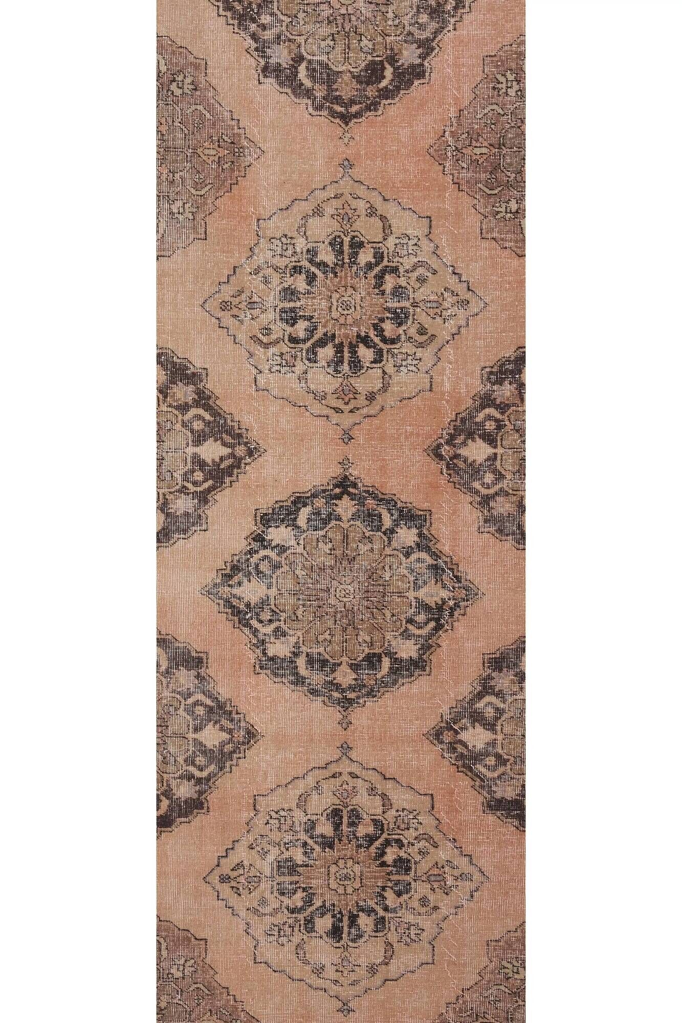 Vintage Turkish hallway rug 81x722 cm