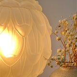 Vintage art deco globe table lamp in frosted glass