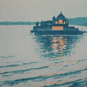 René Ligeron: Nice, the Palais de la Jetée, original signed engraving.