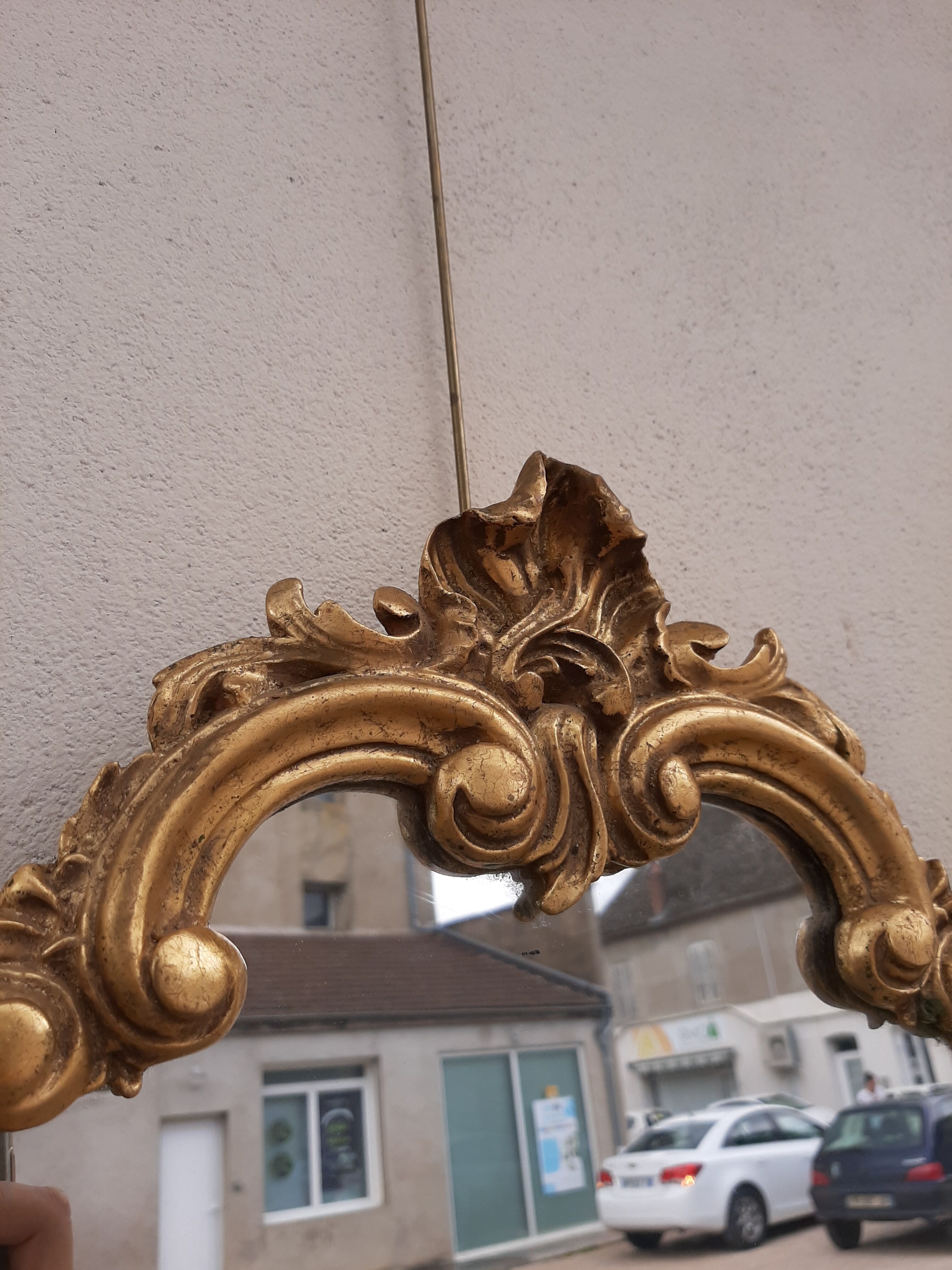 Miroir style Louis XV doré - 100x33