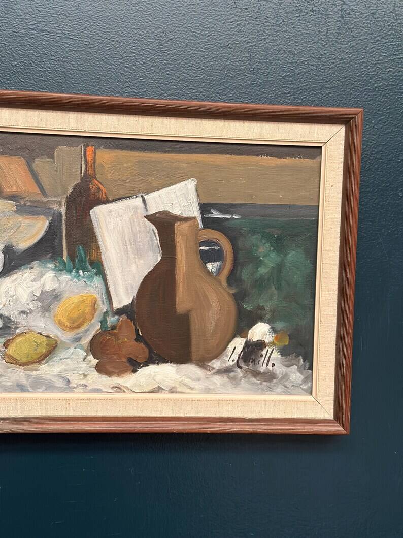 Original Swedish Oil on Canvas – “Still Life” by Inge Camill – Signed – Vintage & Framed – 57 × 34 cm (22.4" × 13.4")