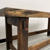 Old restored oak workbench