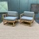 Paire de fauteuils en rotin vintage