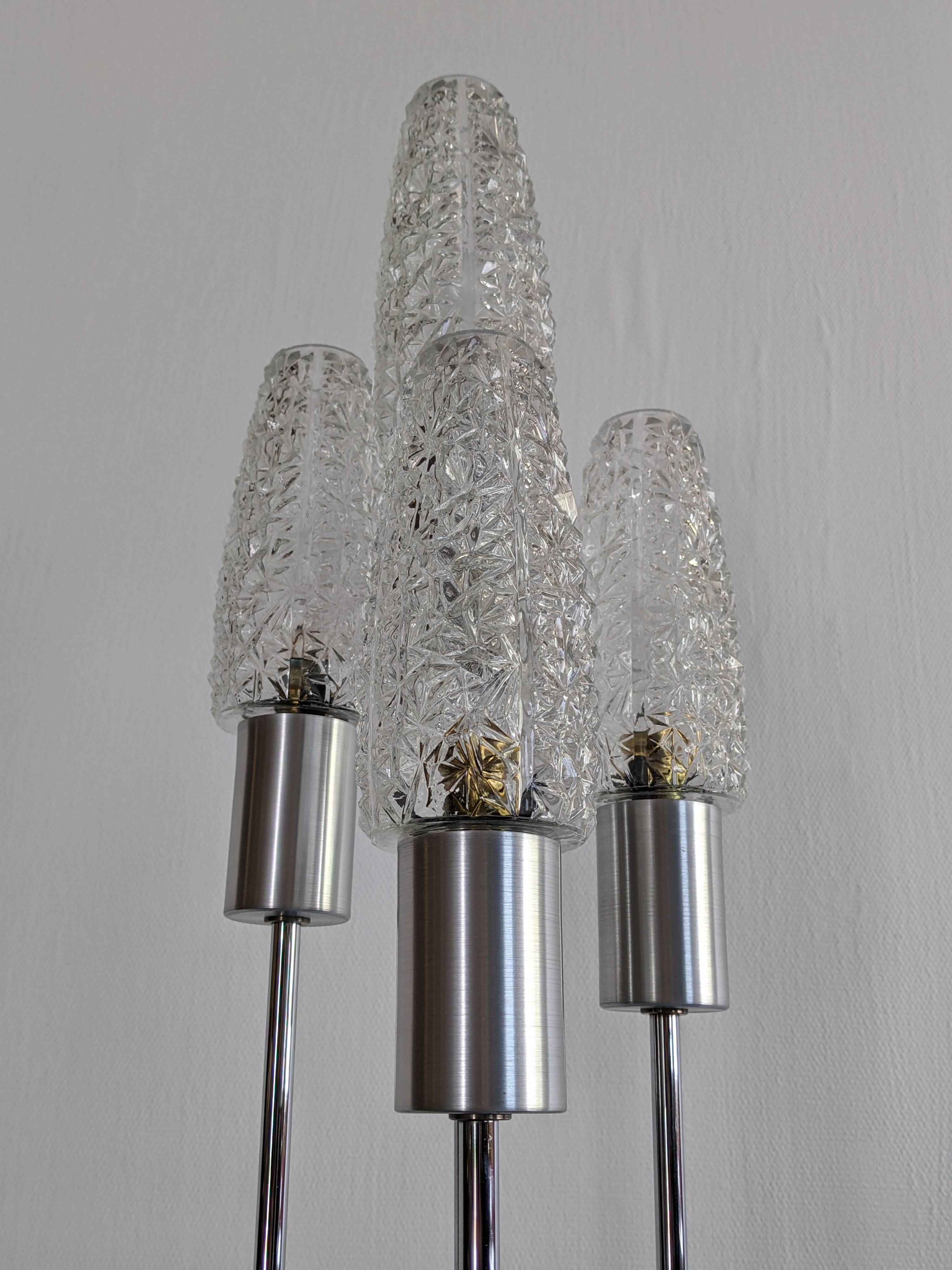 Four-light staircase lamp, France around 1970.