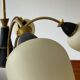 Art deco chandelier 6fires in brass, black metal and opaline